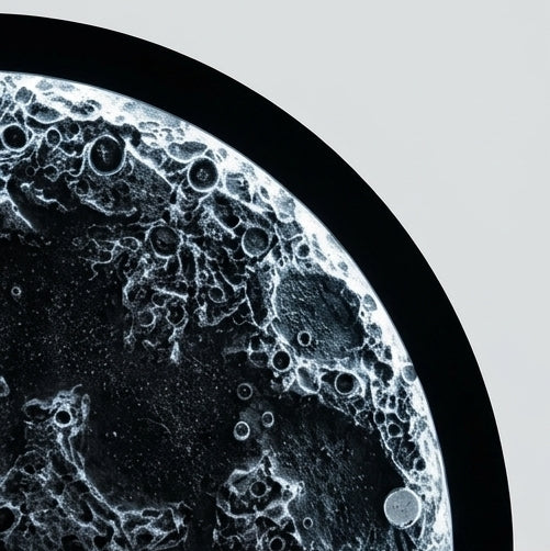 Handcrafted 3D Moon Wall Art with LED Backlight, 18-Inch Textured Lunar Surface Decorative Wall Hanging